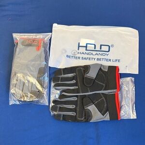 Men's Black and Gray Safety Gloves